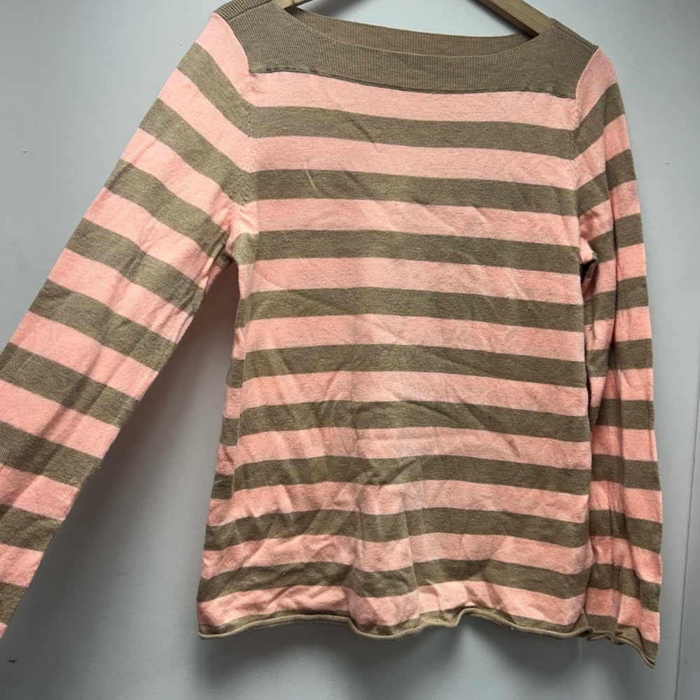 GAP Pink and Brown Ribbed Knit Top